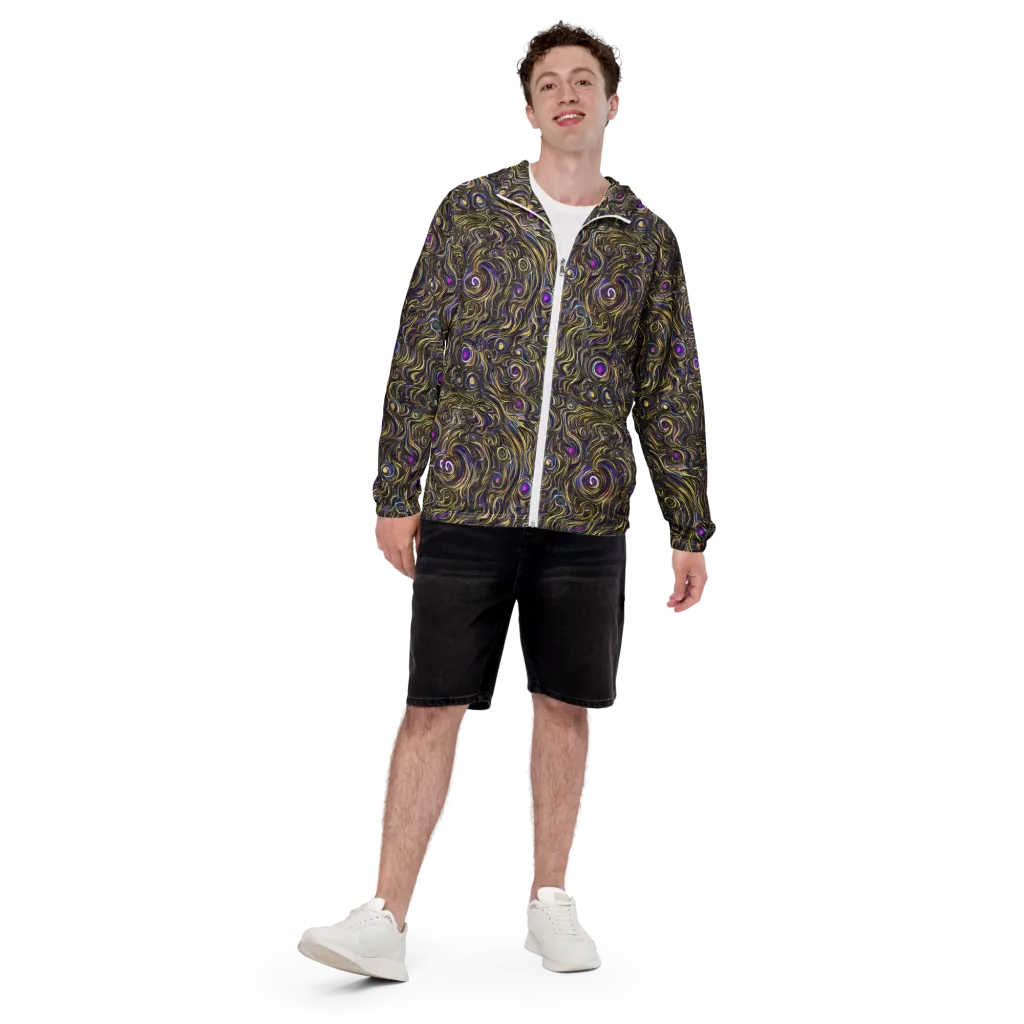 Orbiting Gold on Men's Windbreaker — Front