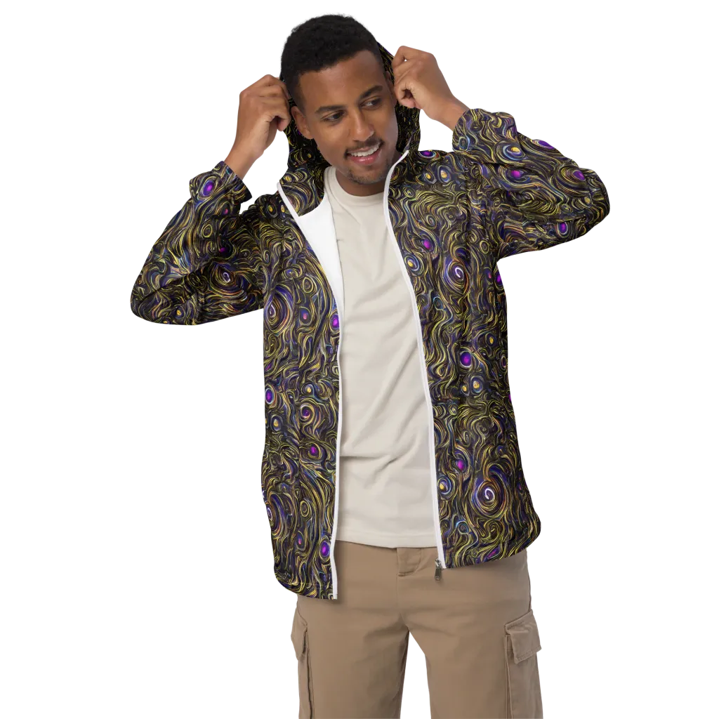 Orbiting Gold on Men's Windbreaker — Front