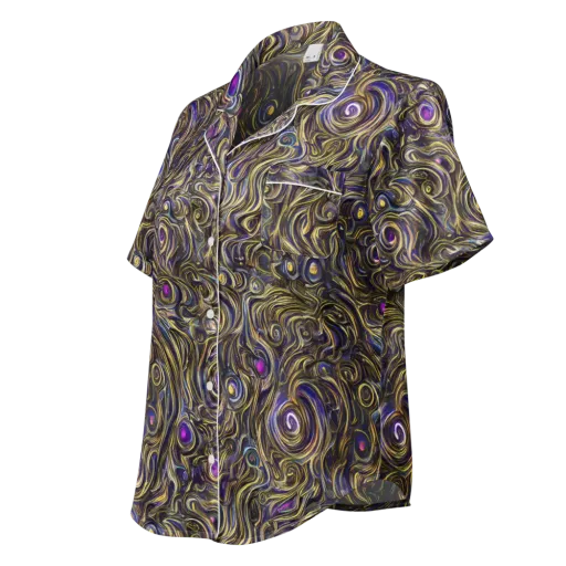 Orbiting Gold on a Women's Short Sleeve Pajama Top