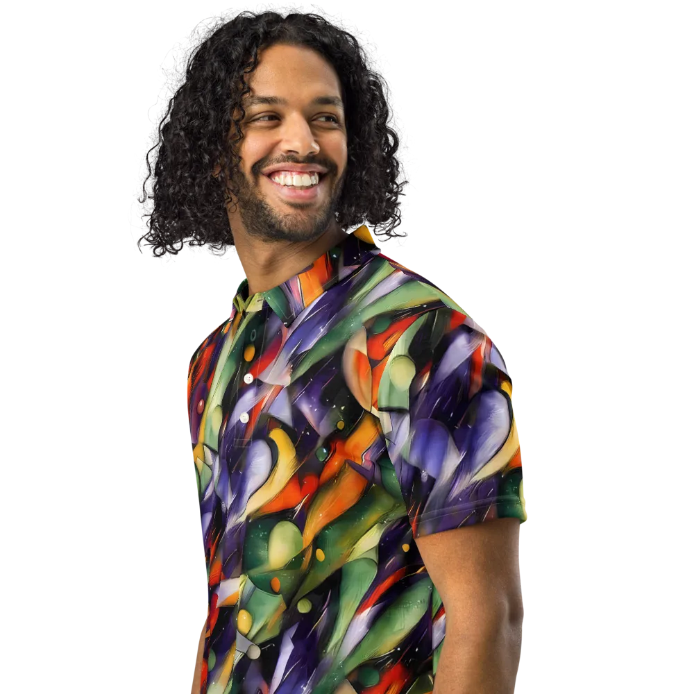 The Painted Pulse on Men's Slim Fit Polo Shirt — Left Front