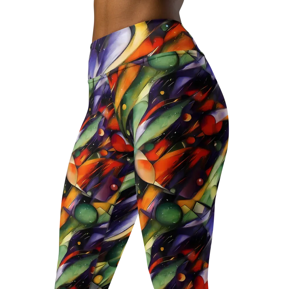 The Painted Pulse on Yoga Leggings — Left Front