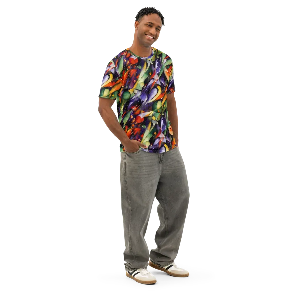 The Painted Pulse on Men's Cotton Crew Neck T-Shirt — Right Front