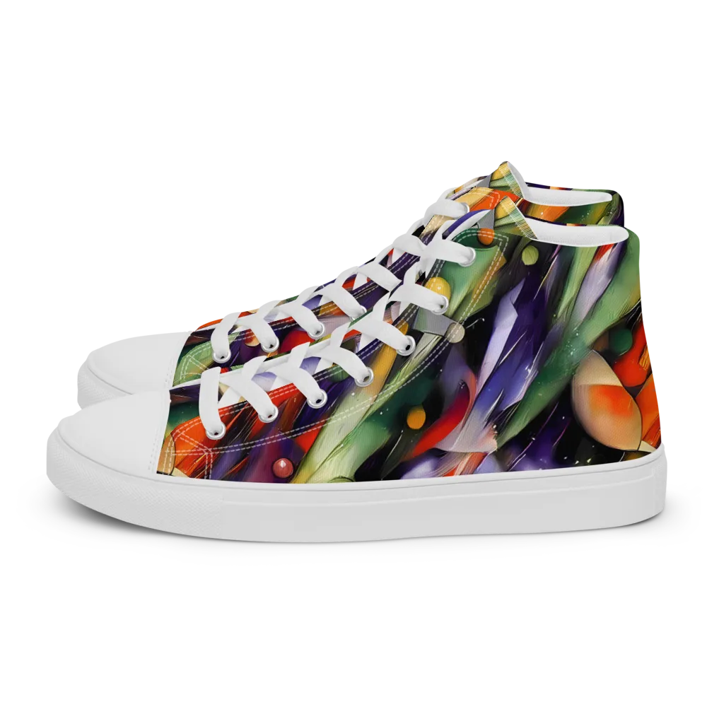 The Painted Pulse on Men's High Top Canvas Shoes — Left