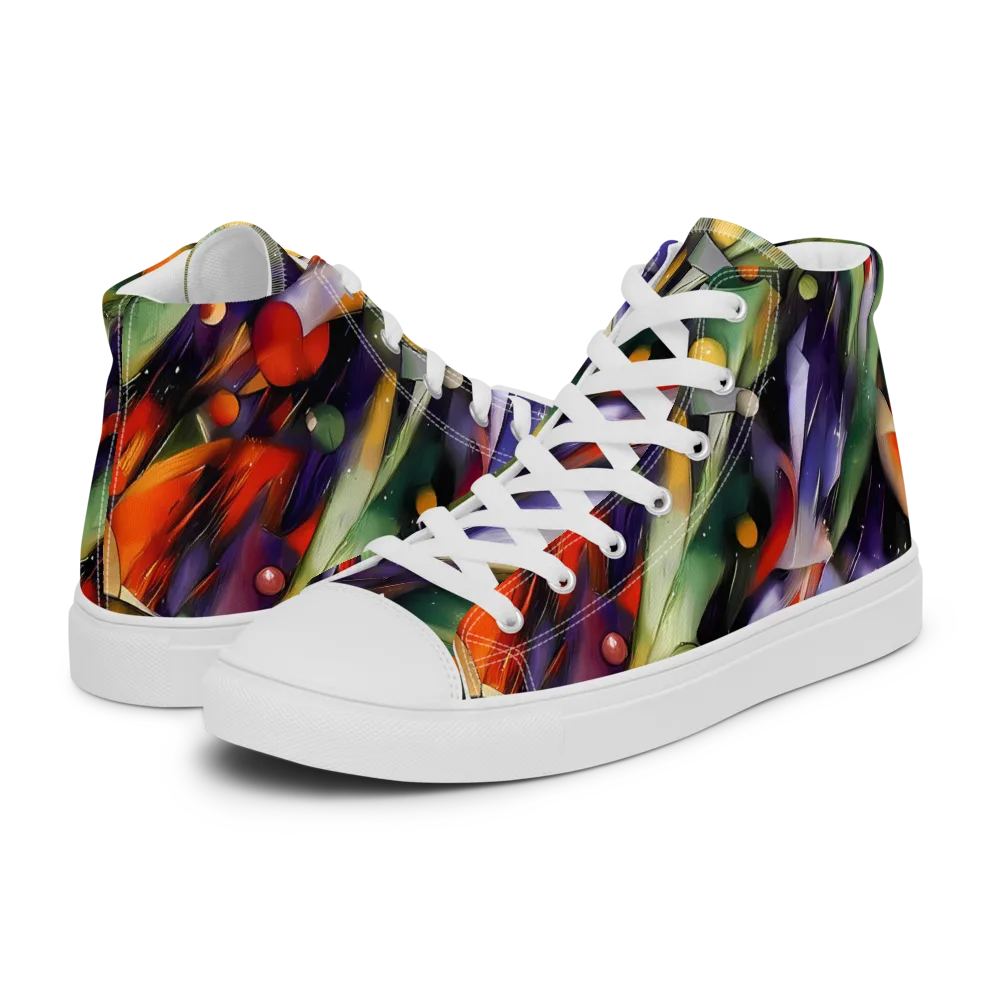 The Painted Pulse on Men's High Top Canvas Shoes — Left
