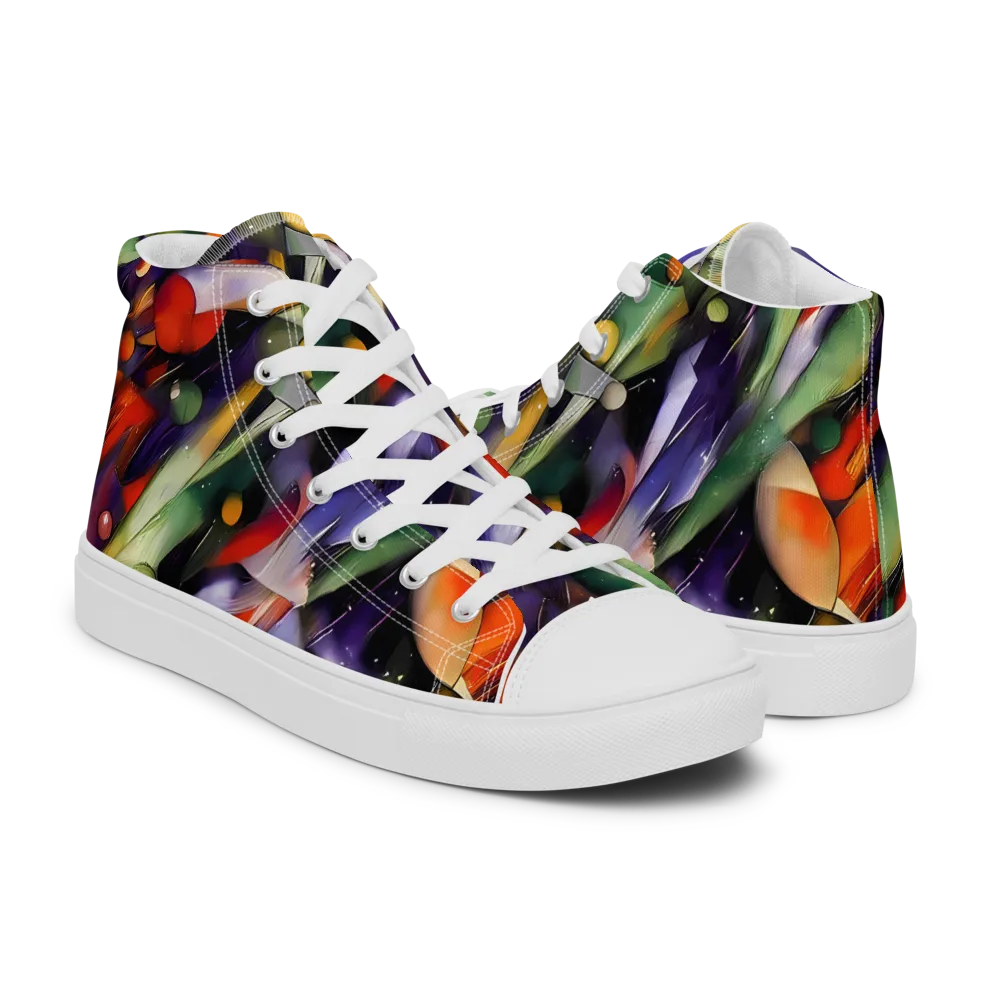 The Painted Pulse on Men's High Top Canvas Shoes — Right