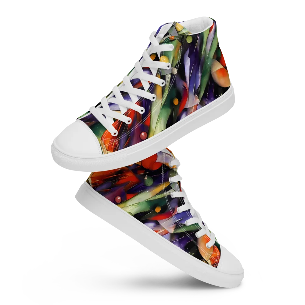 The Painted Pulse on Men's High Top Canvas Shoes — Front