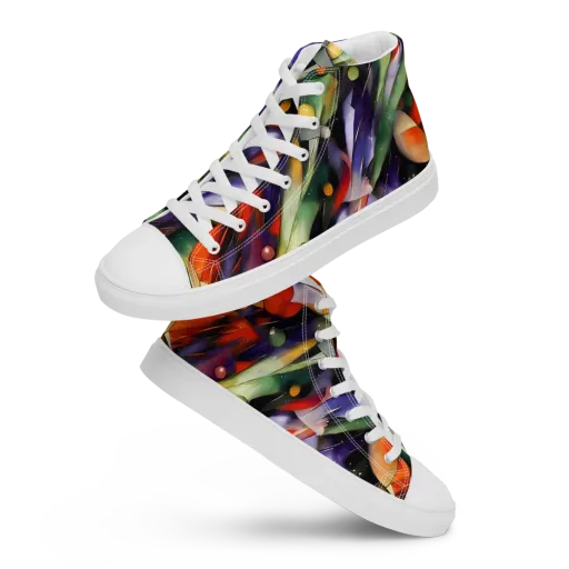 The Painted Pulse on a Men's High Top Canvas Shoes