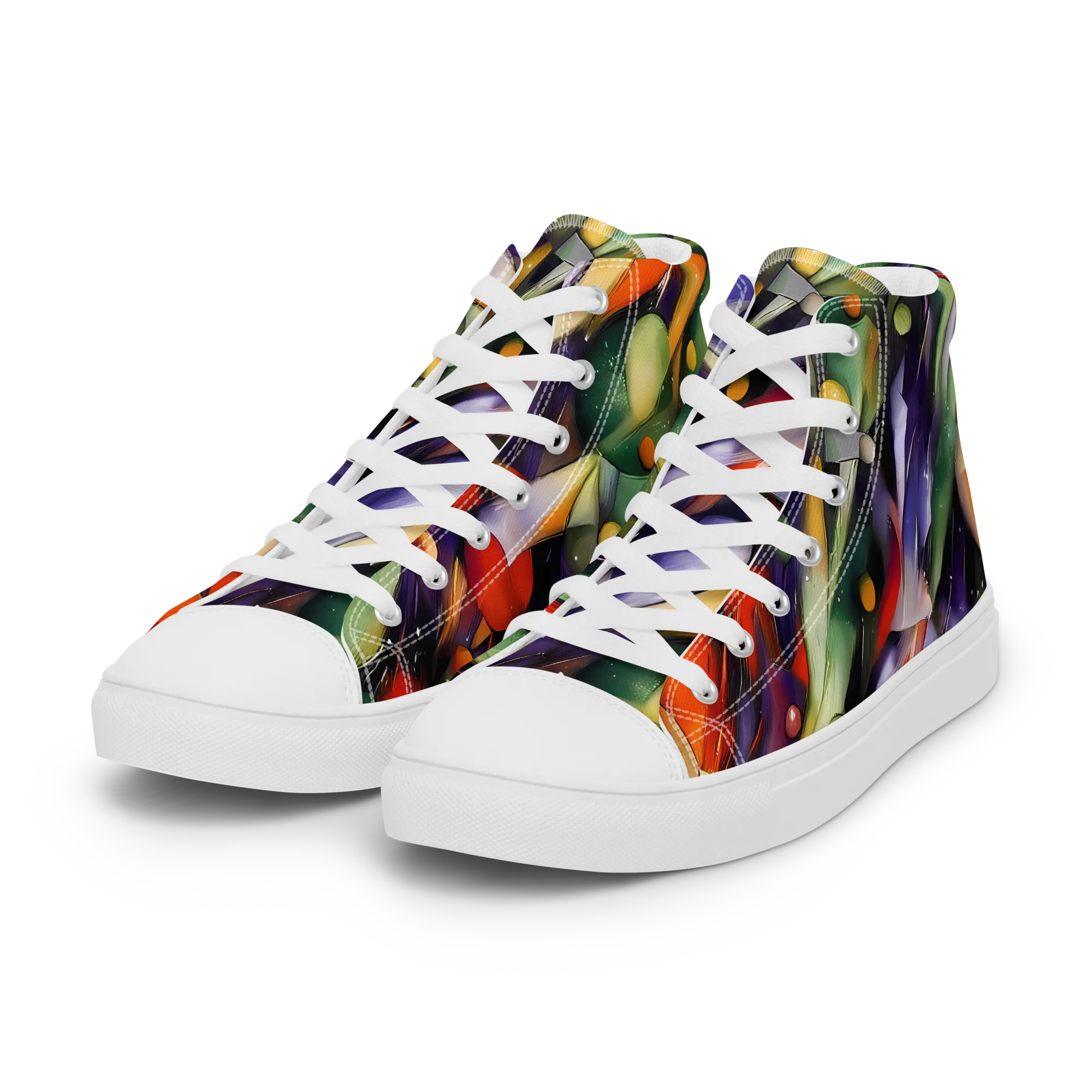 The Painted Pulse on Women's High Top Canvas Shoes — Left Front