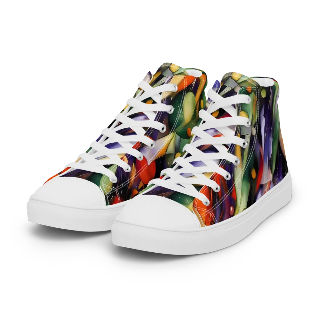 The Painted Pulse on Women's High Top Canvas Shoes — Left Front