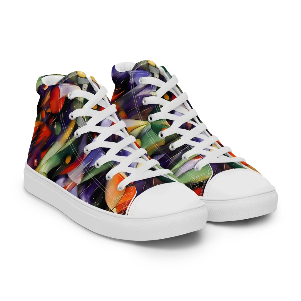The Painted Pulse on Women's High Top Canvas Shoes — Right Front