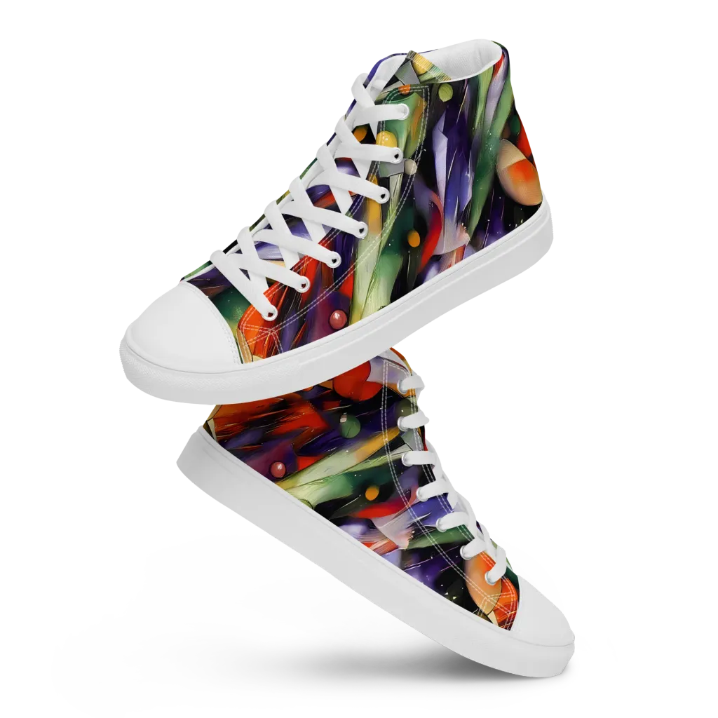 The Painted Pulse on Women's High Top Canvas Shoes — Front