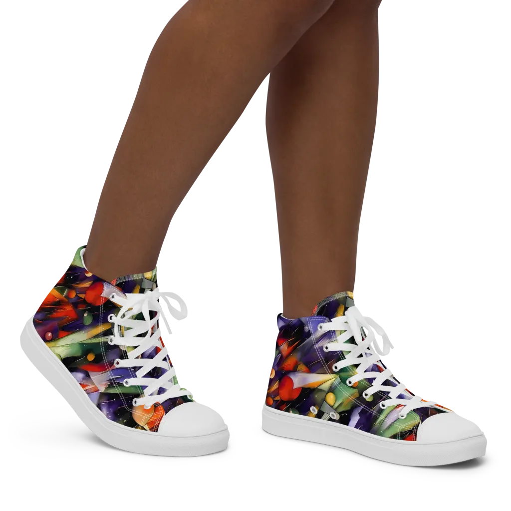 The Painted Pulse on Women's High Top Canvas Shoes — Right