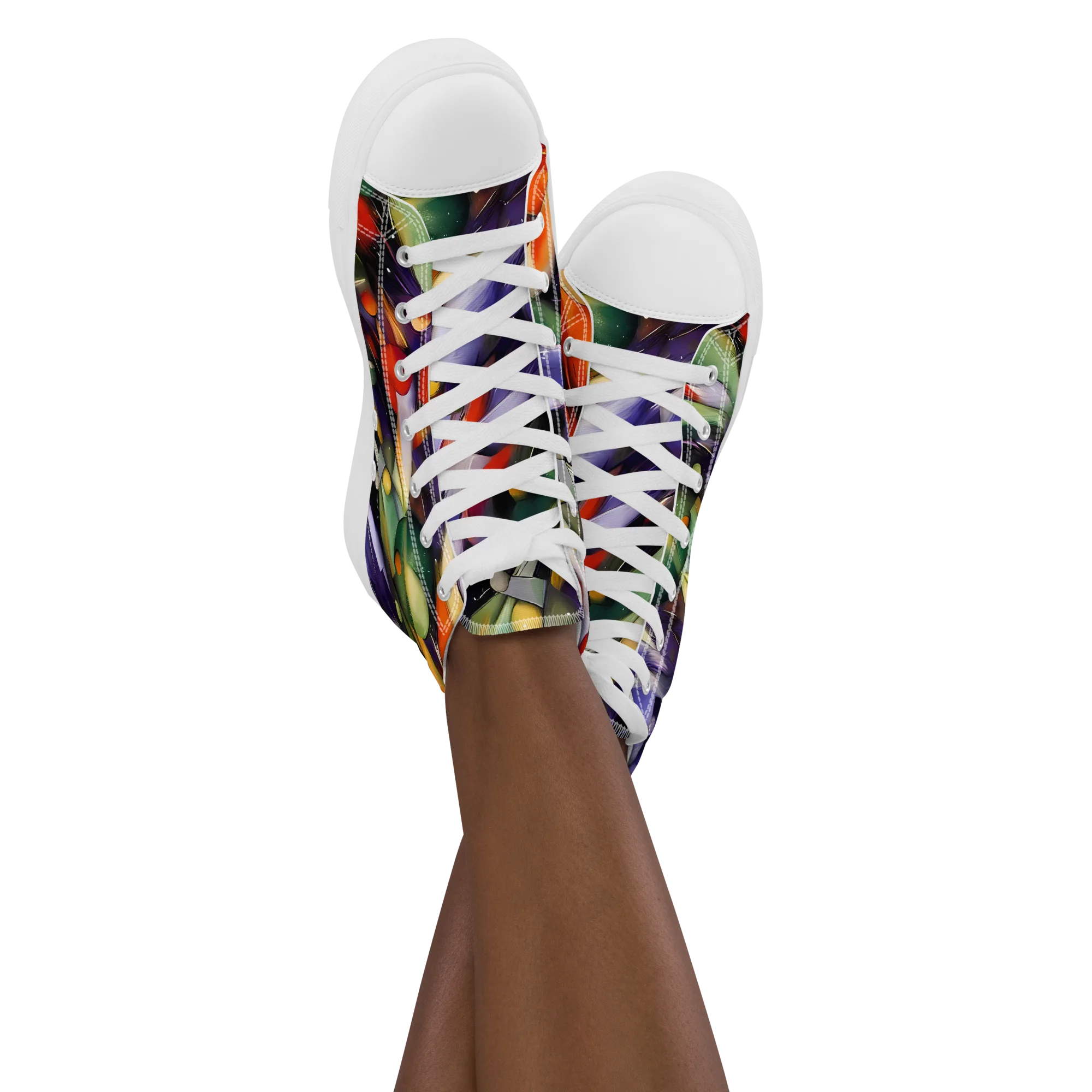 The Painted Pulse on Women's High Top Canvas Shoes — Front