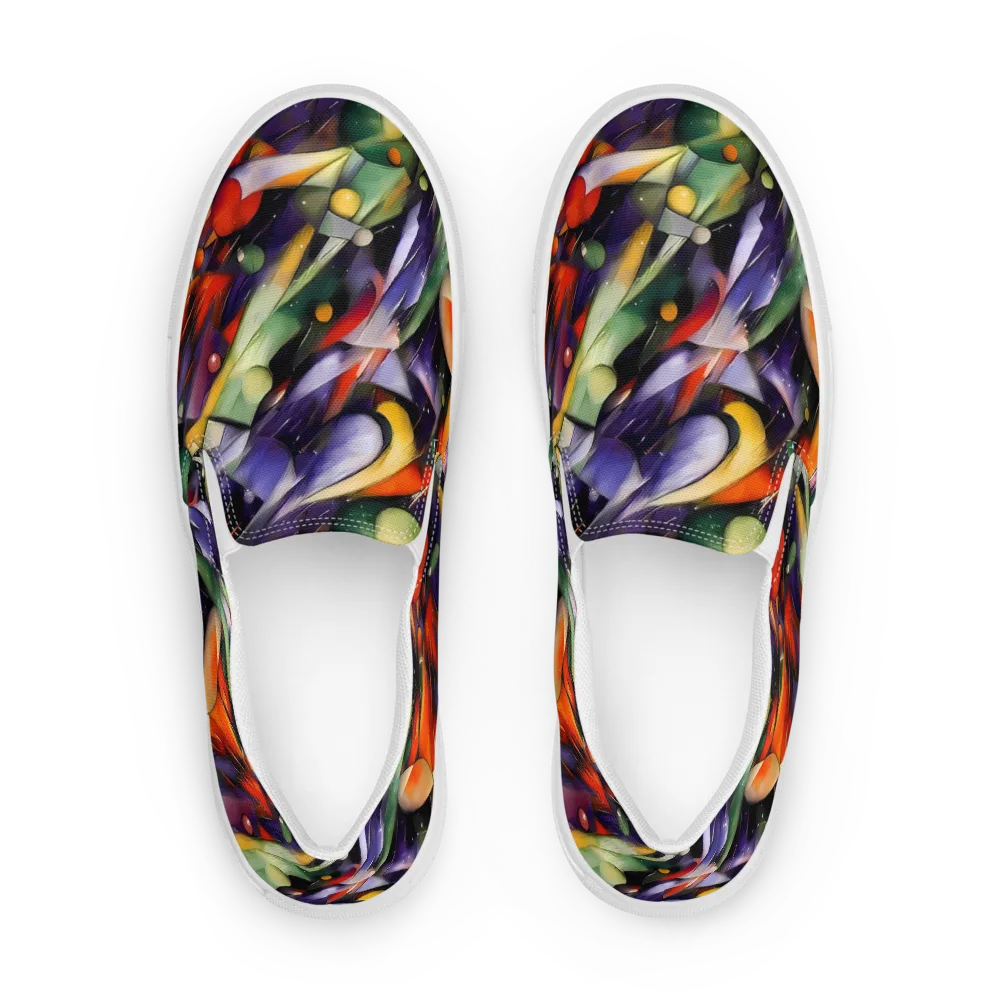 The Painted Pulse on Men's Slip-On Canvas Shoes — Front