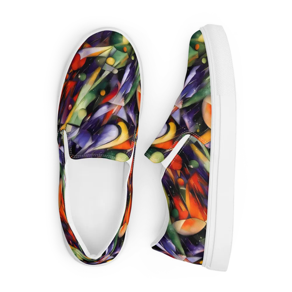 The Painted Pulse on Men's Slip-On Canvas Shoes — Front