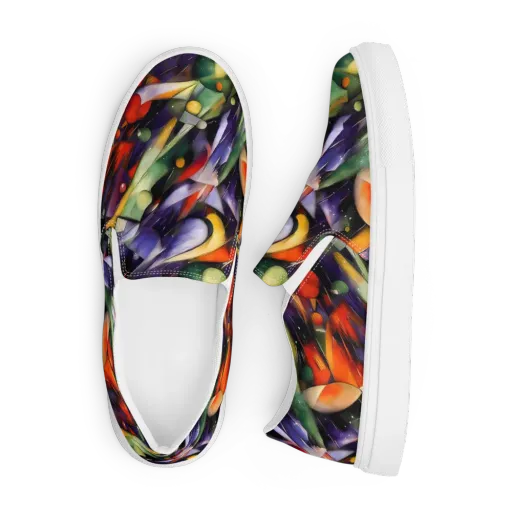 The Painted Pulse on a Men's Slip-On Canvas Shoes