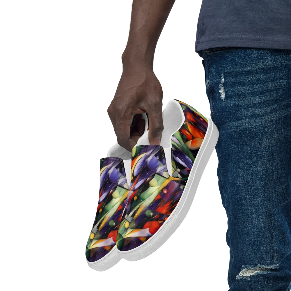 The Painted Pulse on Men's Slip-On Canvas Shoes — Left Front