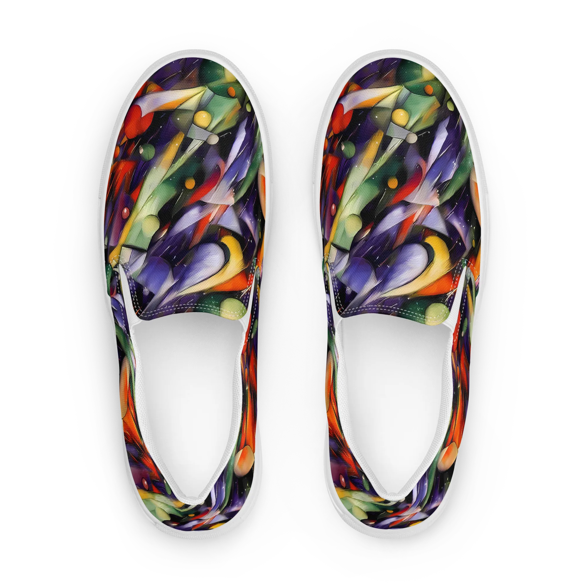 The Painted Pulse on Women's Slip-On Canvas Shoes — Front