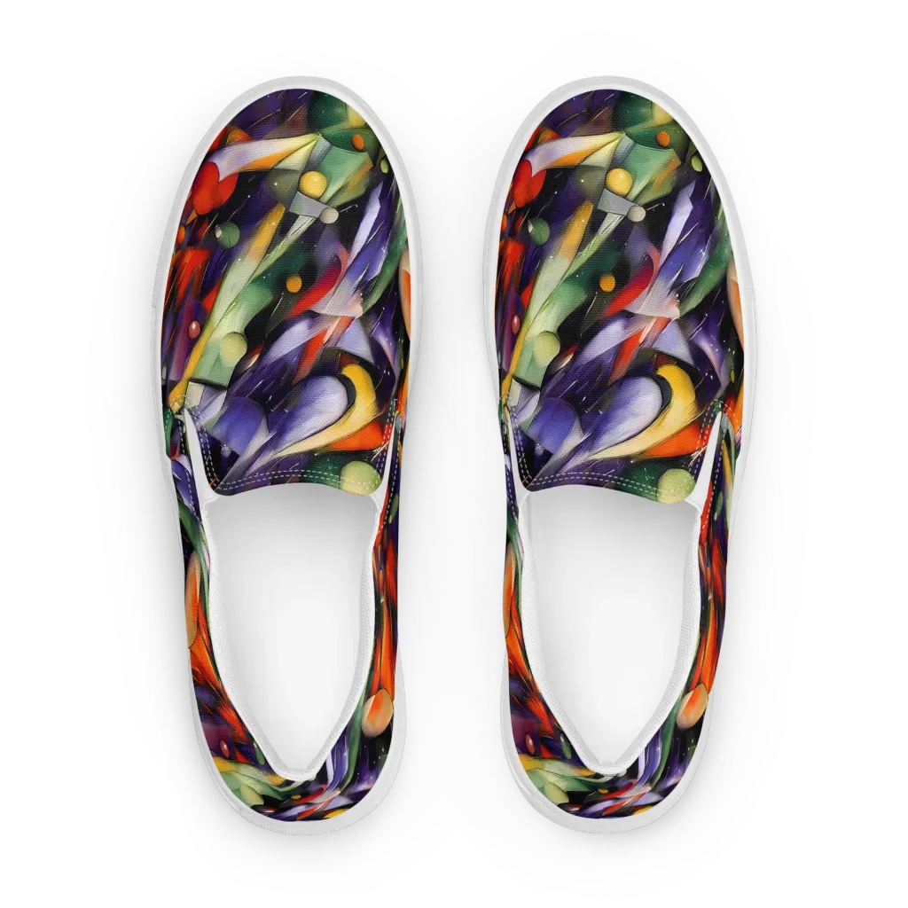 The Painted Pulse on Women's Slip-On Canvas Shoes — Front