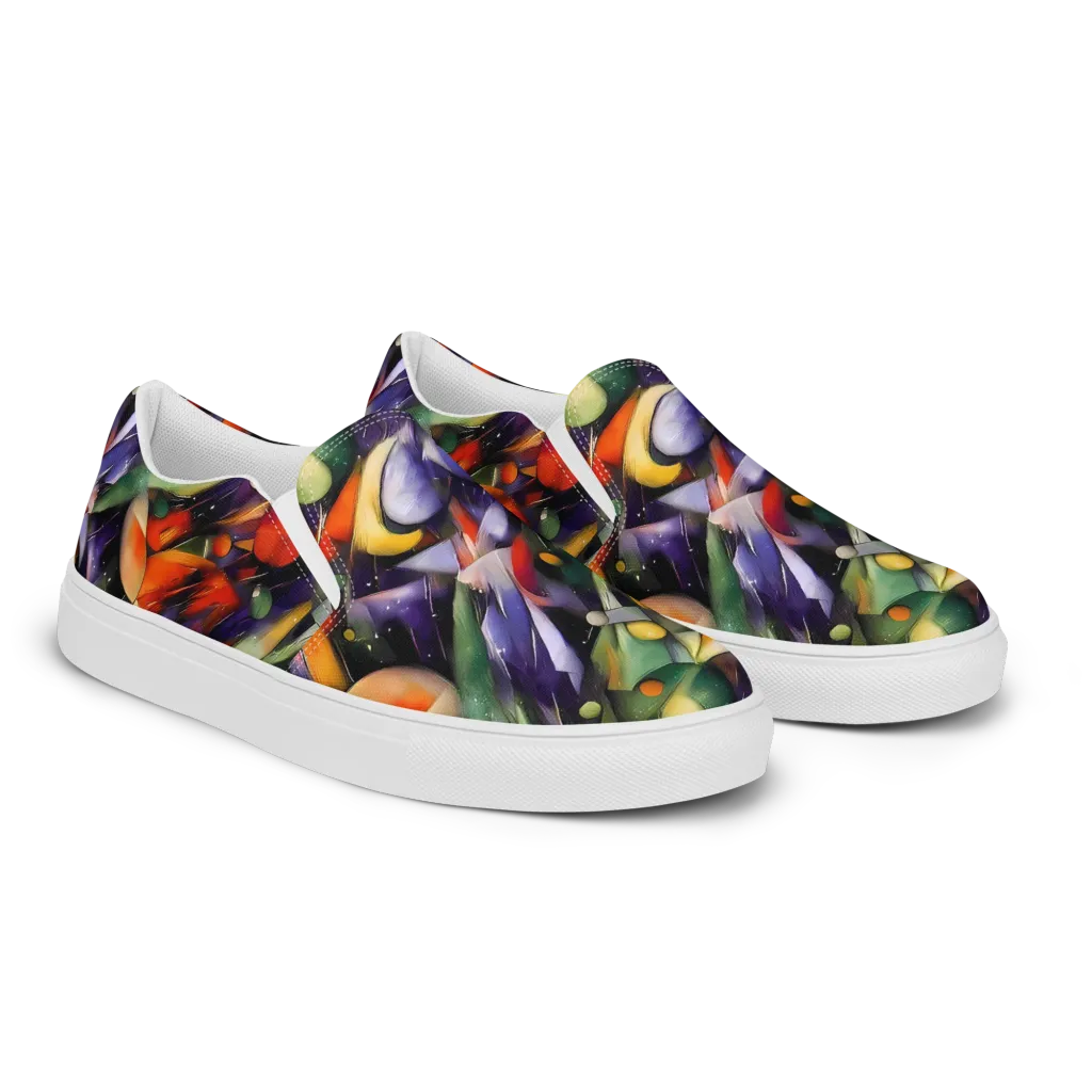 The Painted Pulse on Women's Slip-On Canvas Shoes — Right Front