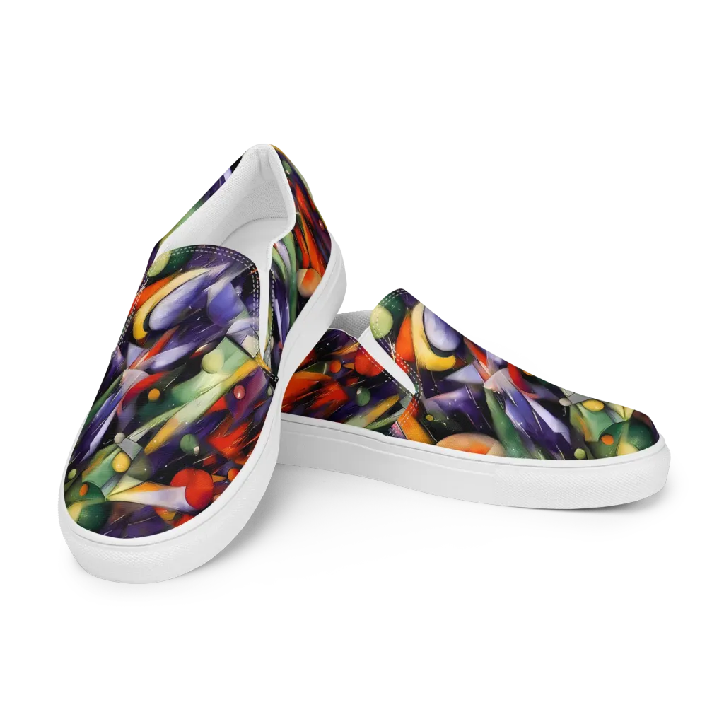 The Painted Pulse on Women's Slip-On Canvas Shoes — Left Front