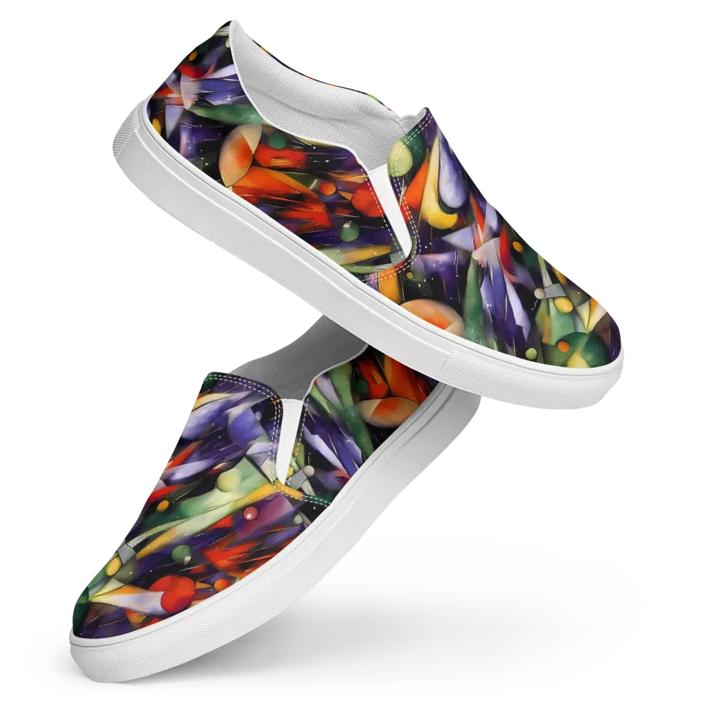 The Painted Pulse on Women's Slip-On Canvas Shoes — Front