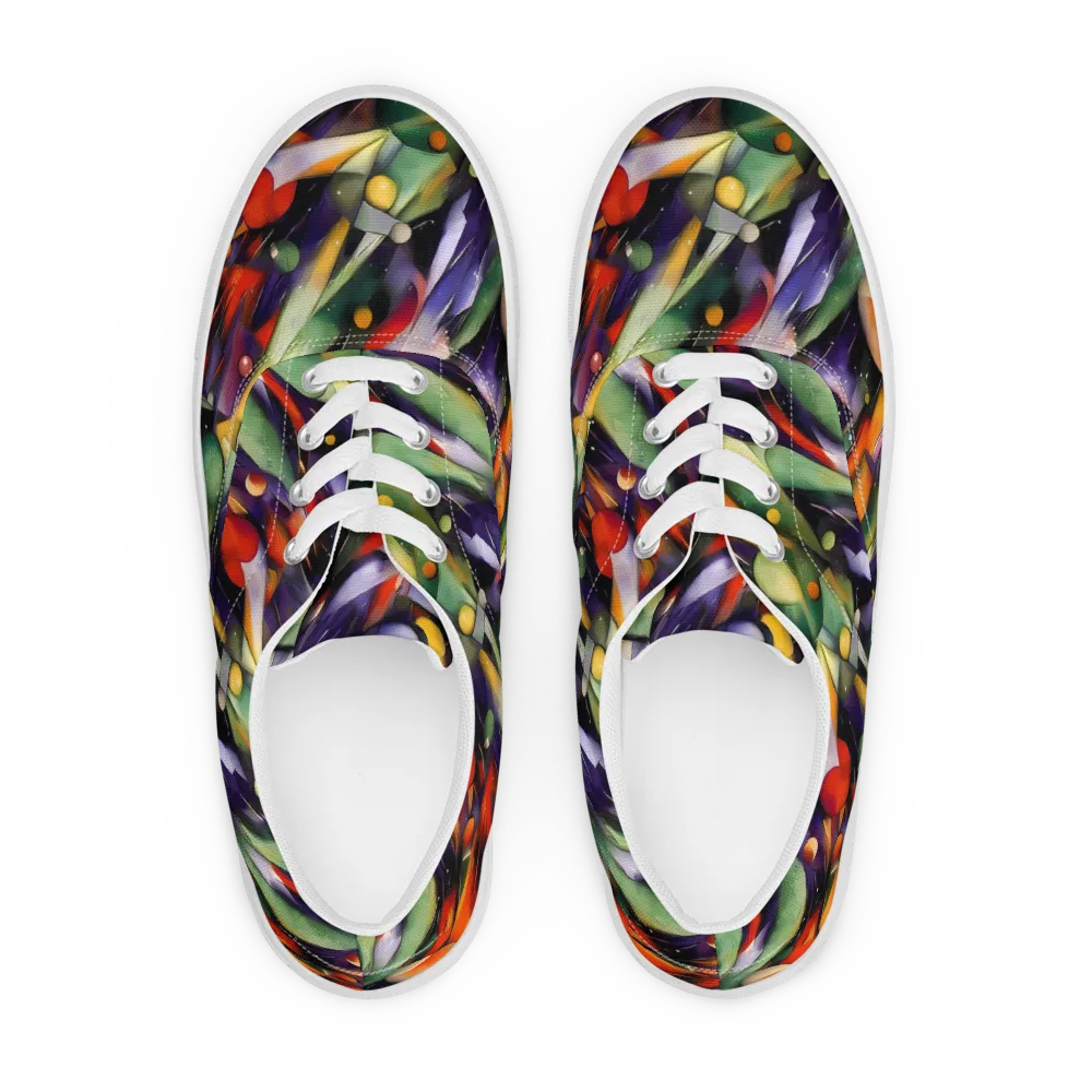 The Painted Pulse on Men's Lace-Up Canvas Shoes — Front