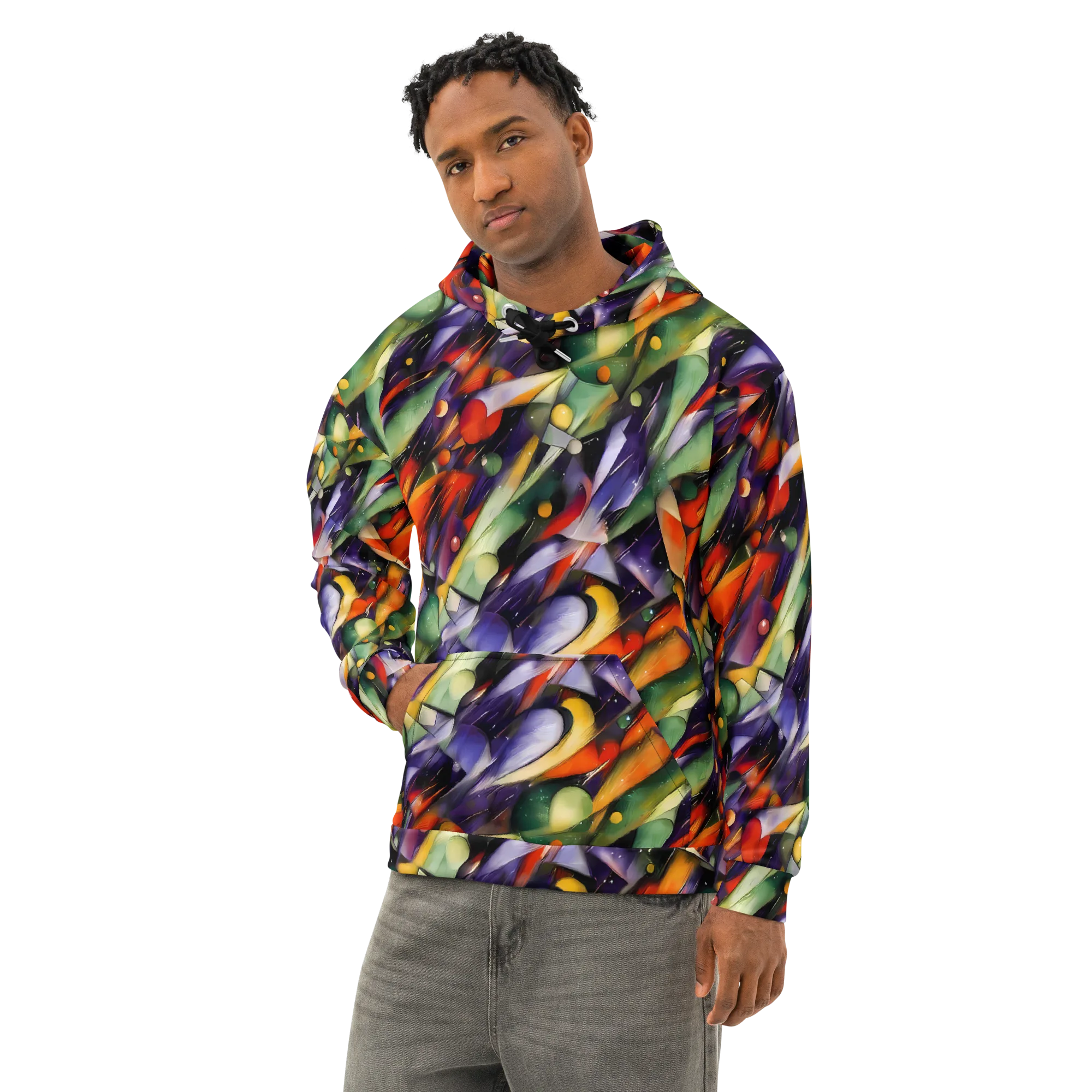 The Painted Pulse on Cotton Hoodie — Left Front