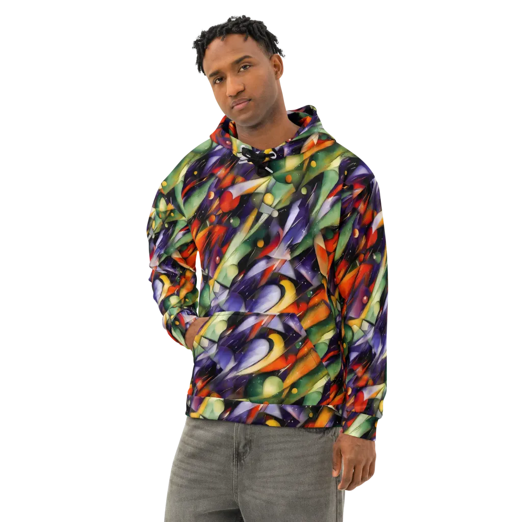 The Painted Pulse on Cotton Hoodie — Left Front