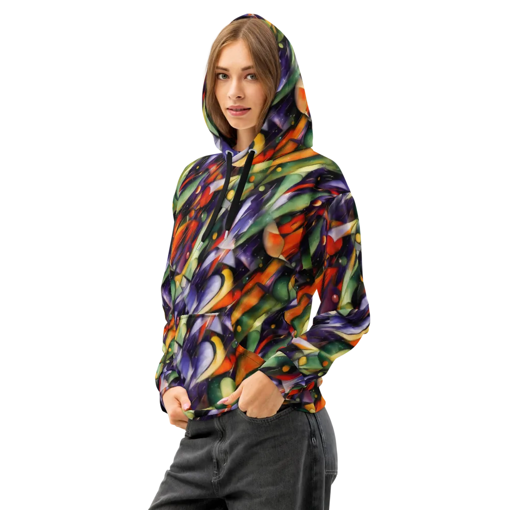 The Painted Pulse on Cotton Hoodie — Left Front