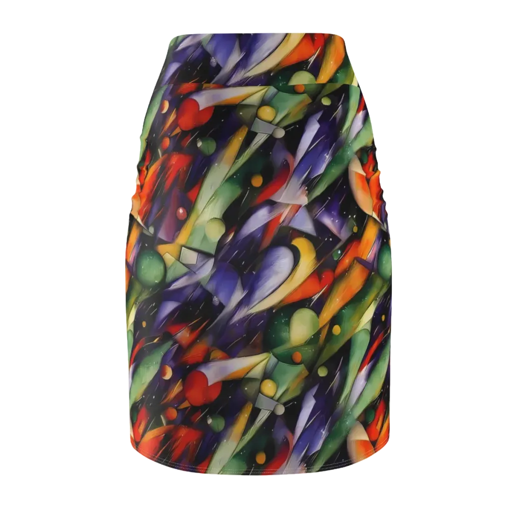 The Painted Pulse on Pencil Skirt — Back