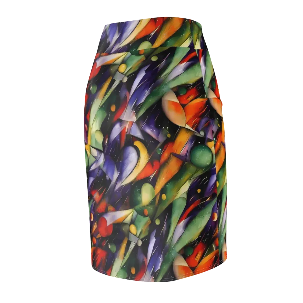The Painted Pulse on Pencil Skirt — Back Side