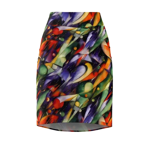The Painted Pulse on a Pencil Skirt
