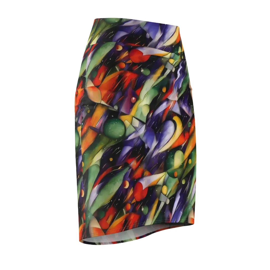 The Painted Pulse on Pencil Skirt — Front Side