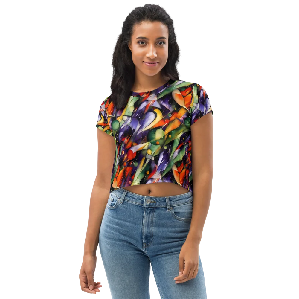 The Painted Pulse on Crop Tee — Front
