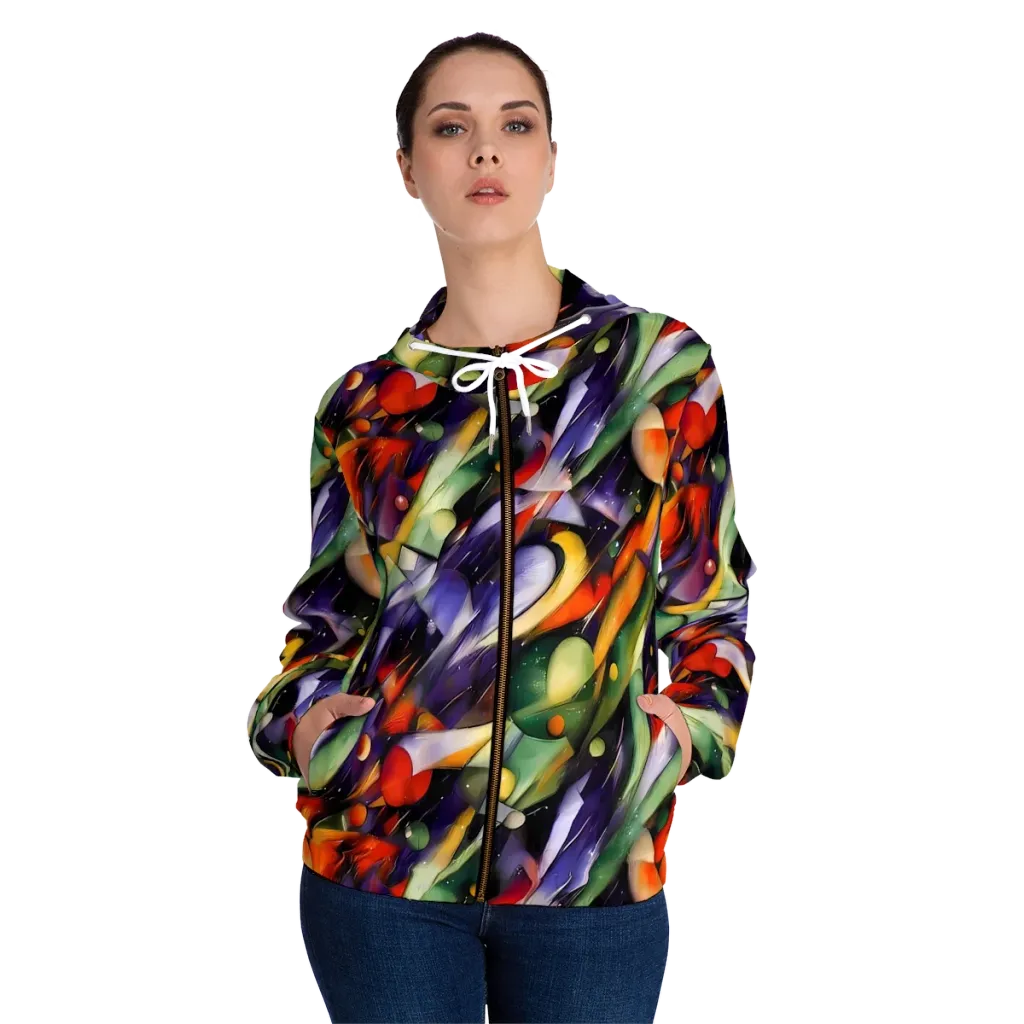 The Painted Pulse on Women's Full-Zip Hoodie — Front On Person