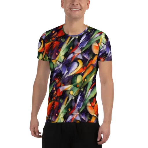 The Painted Pulse on a Men's Athletic T-Shirt