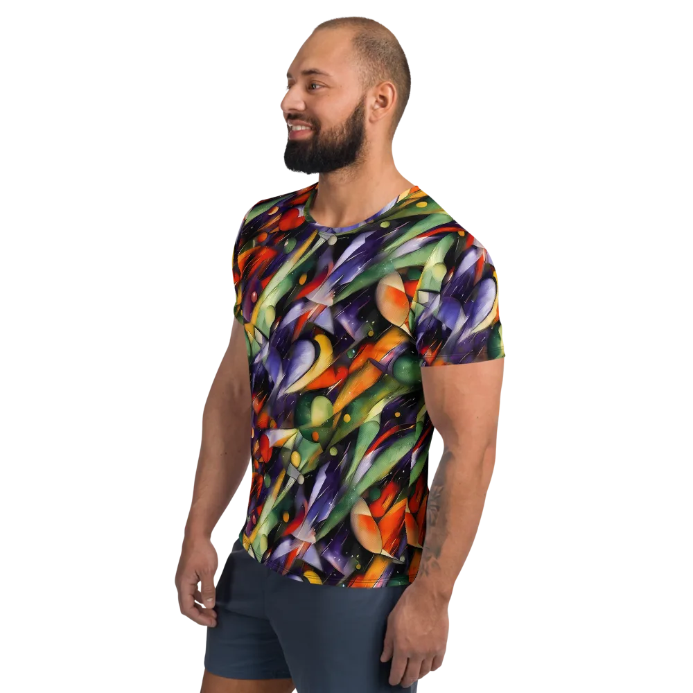 The Painted Pulse on Men's Athletic T-Shirt — Left