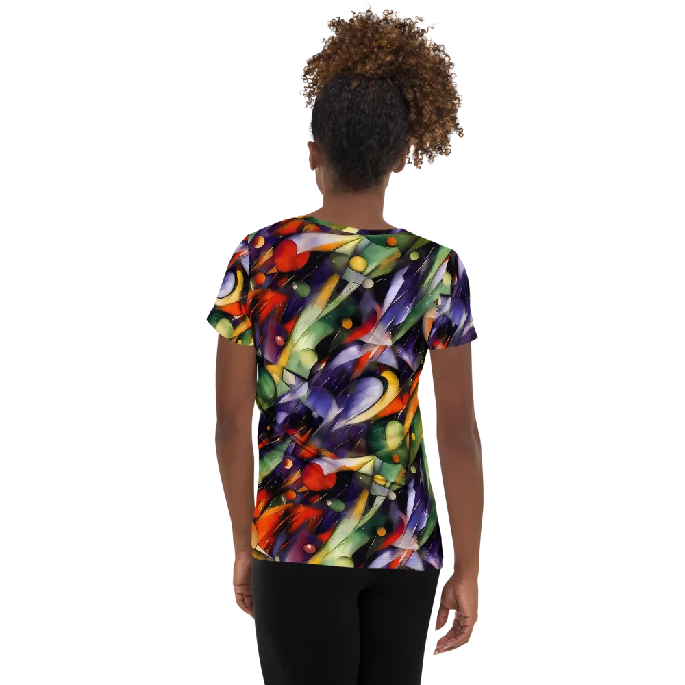 The Painted Pulse on Women's Athletic T-Shirt — Back