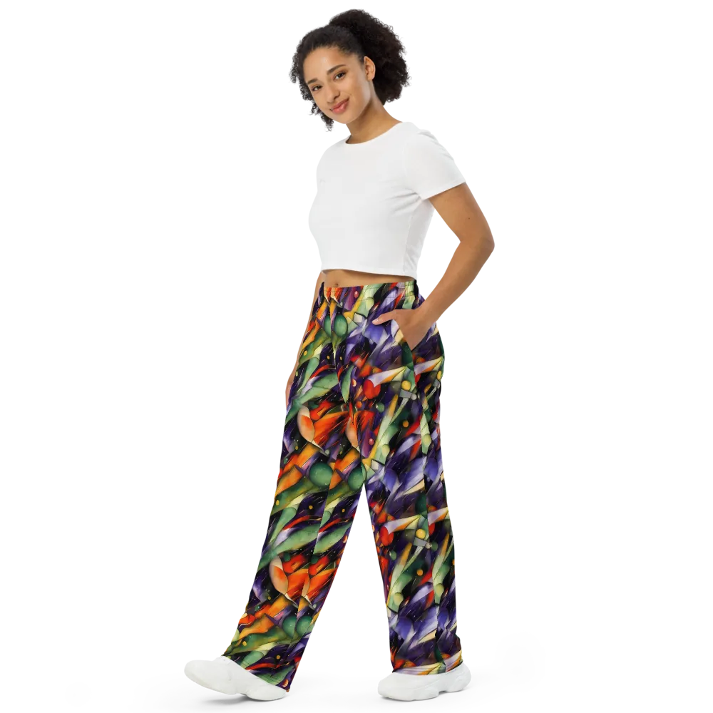 The Painted Pulse on Wide-Leg Pants — Left Front