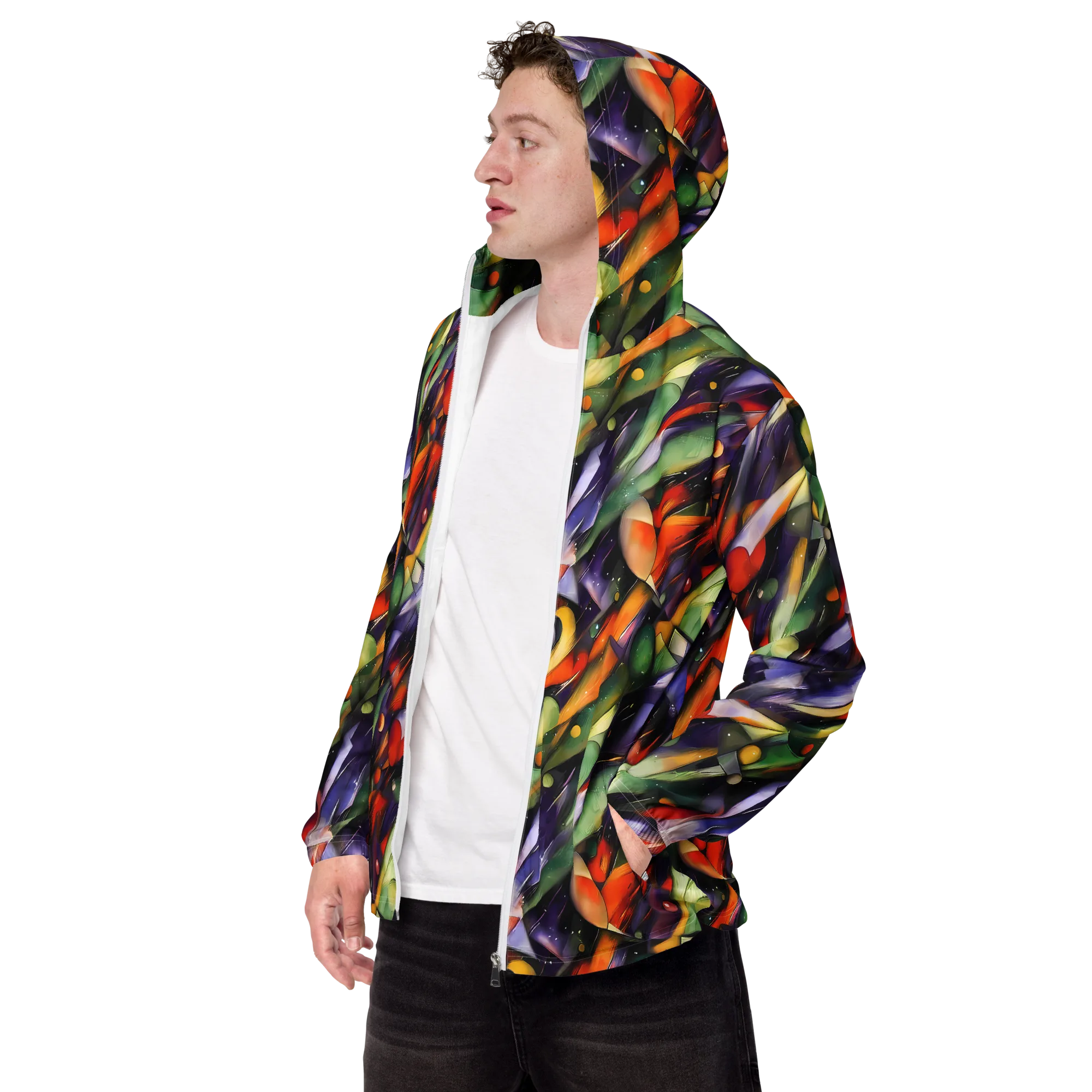 The Painted Pulse on Men's Windbreaker — Left Front