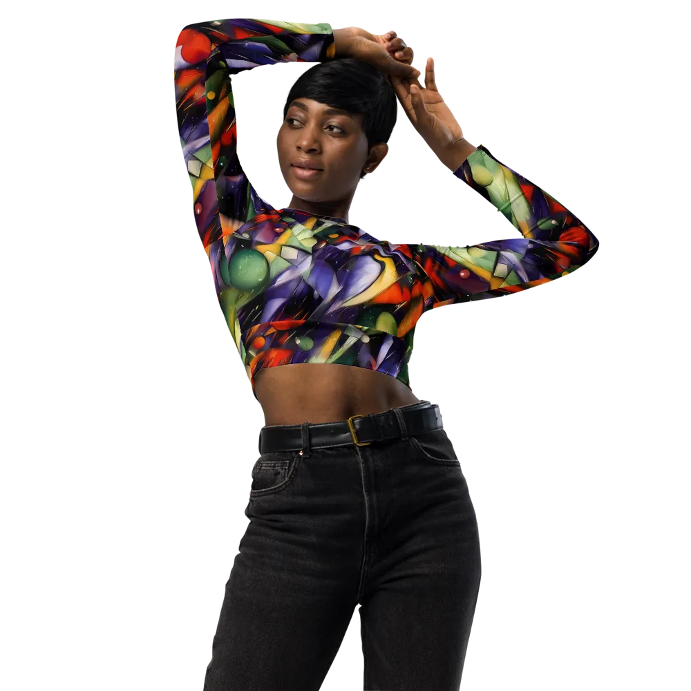 The Painted Pulse on Long Sleeve Crop Top — Front