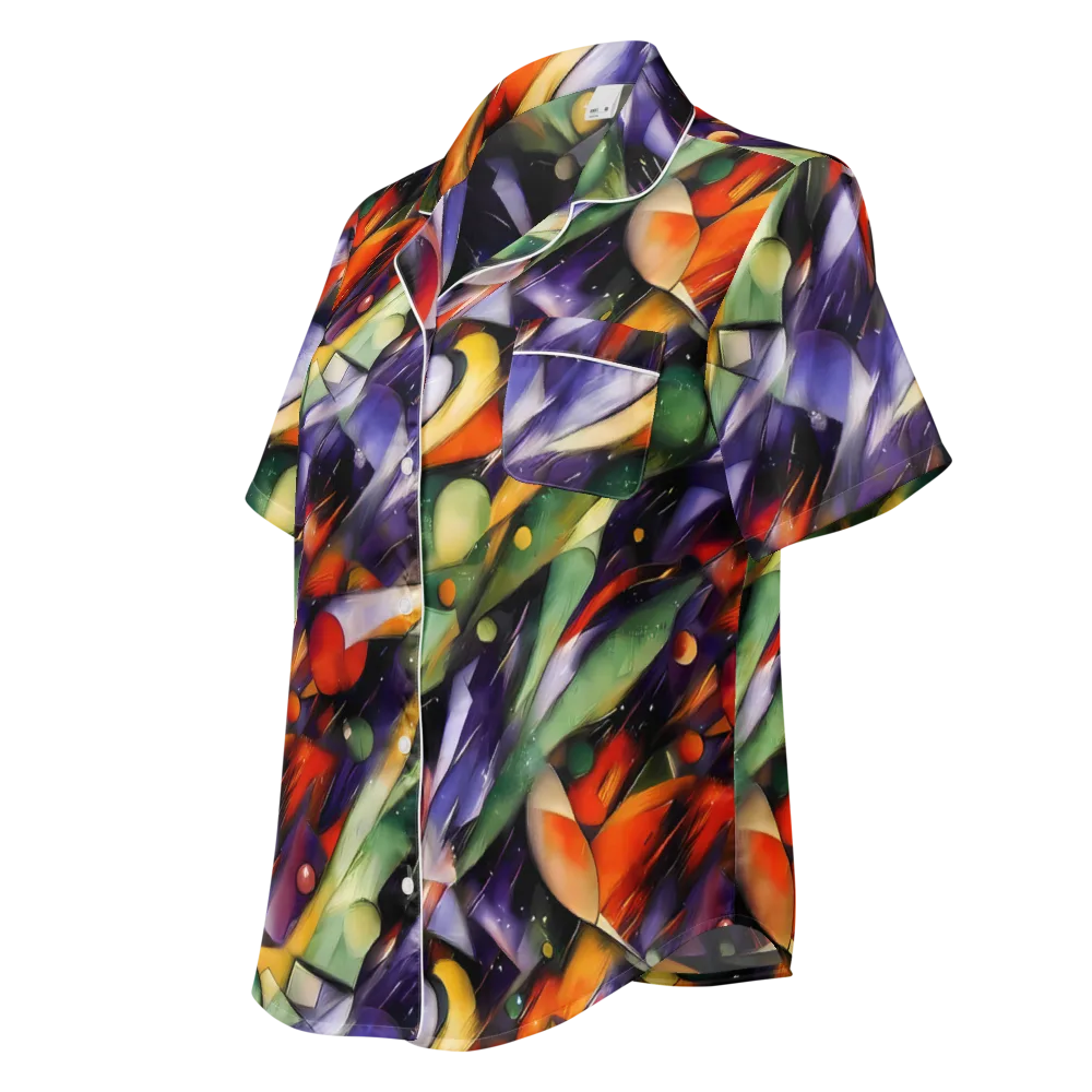 The Painted Pulse on Women's Short Sleeve Pajama Top — Left Front
