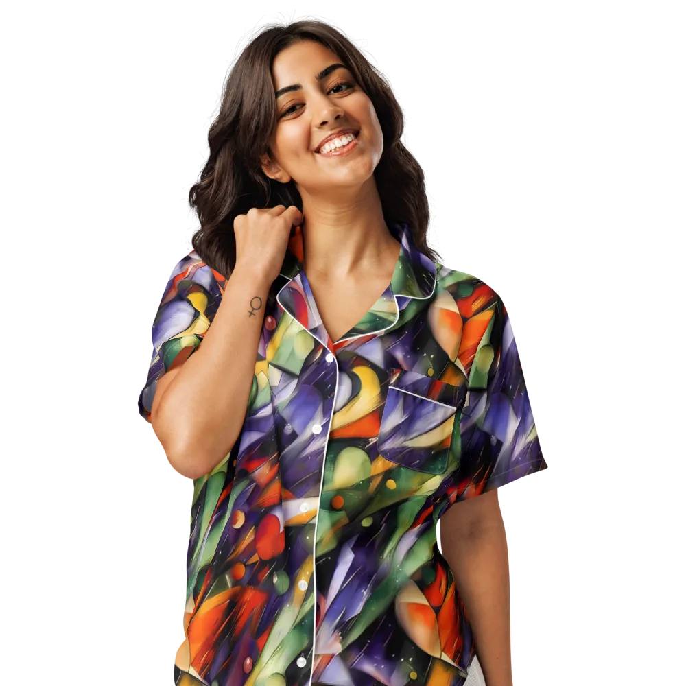 The Painted Pulse on Women's Short Sleeve Pajama Top — Front