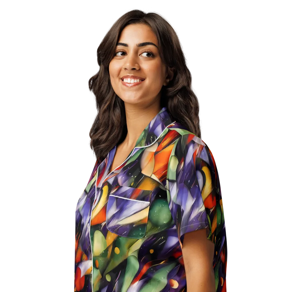 The Painted Pulse on Women's Short Sleeve Pajama Top — Left Front