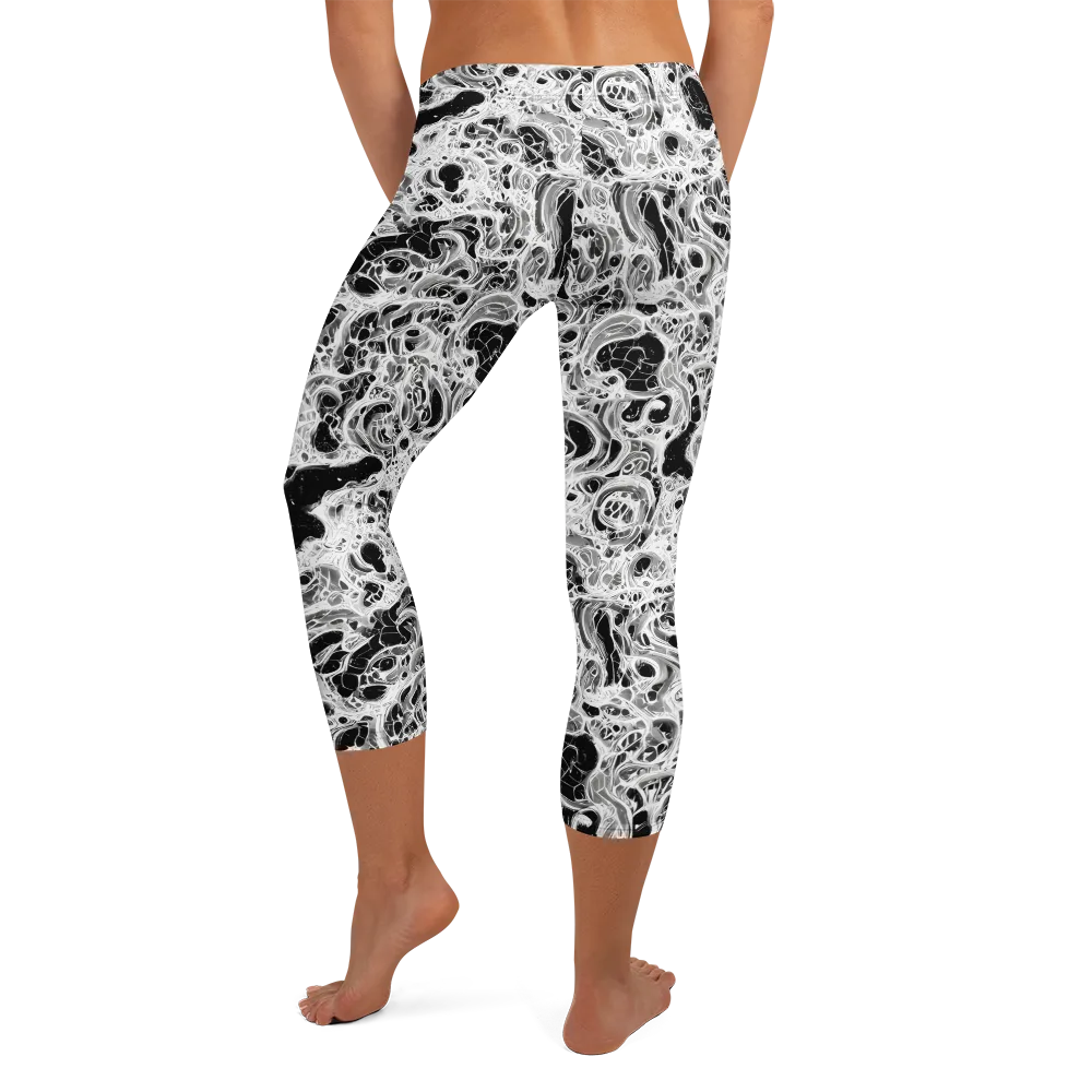 Obsidian Lace on Capri Leggings — Back