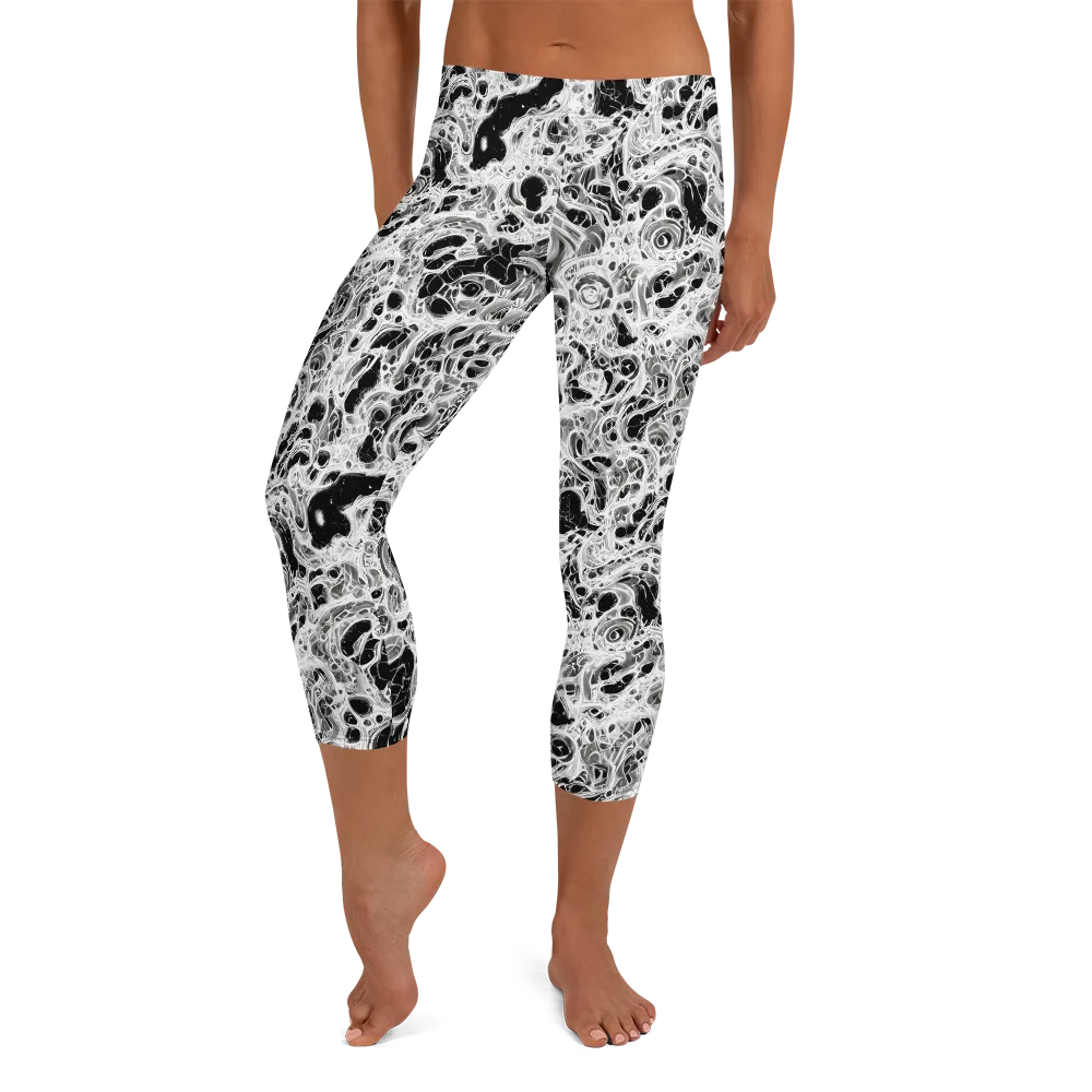 Obsidian Lace on Capri Leggings — Front