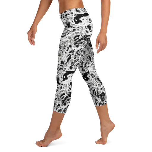 Obsidian Lace on a Capri Leggings