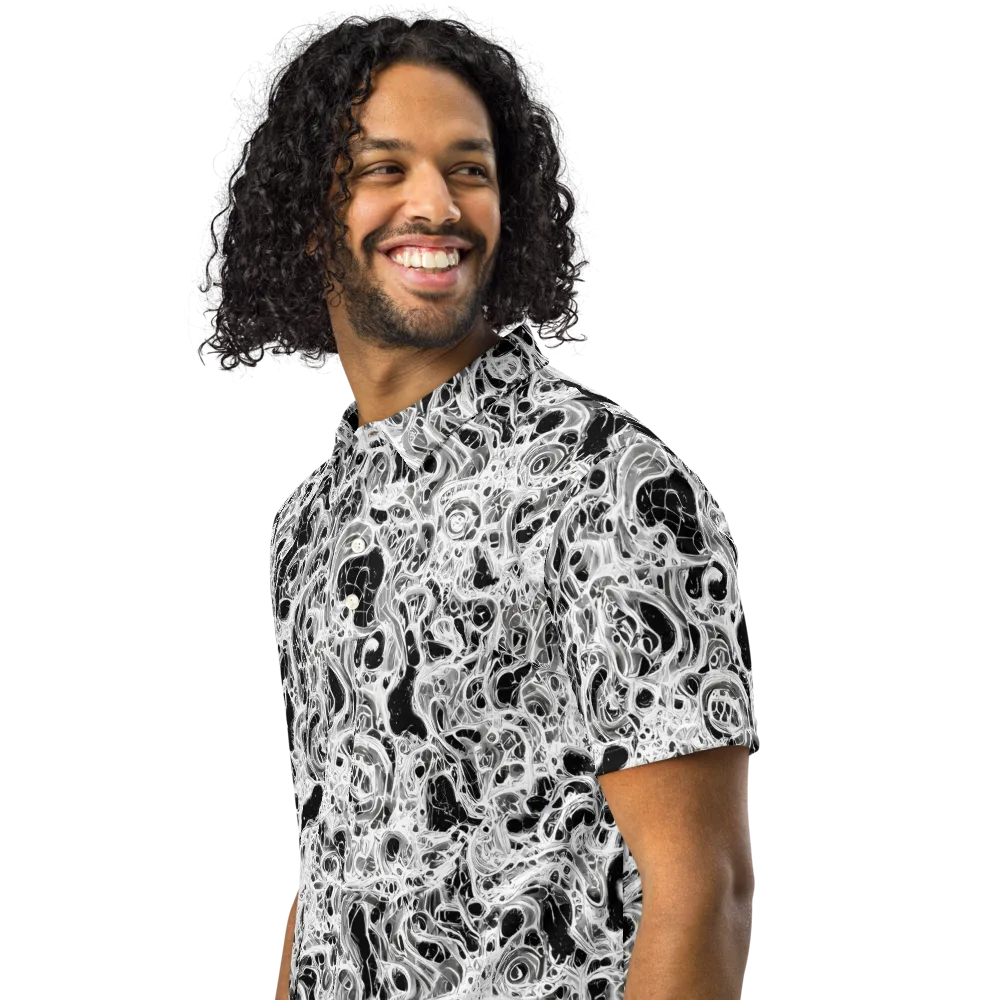 Obsidian Lace on Men's Slim Fit Polo Shirt — Left Front