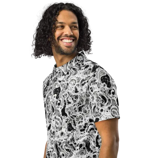 Obsidian Lace on a Men's Slim Fit Polo Shirt